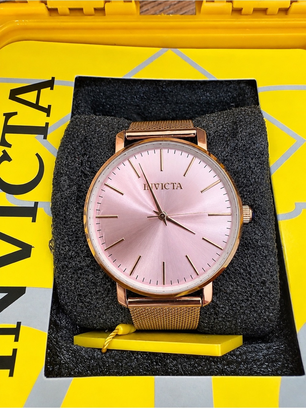 Invicta Angel Starlight Rose Gold Mesh Watch with High Impact Case